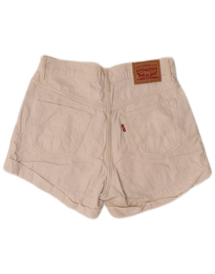 Levi's Short Mom Taille Haute Femme W27 Petit Blanc Cassé Classique