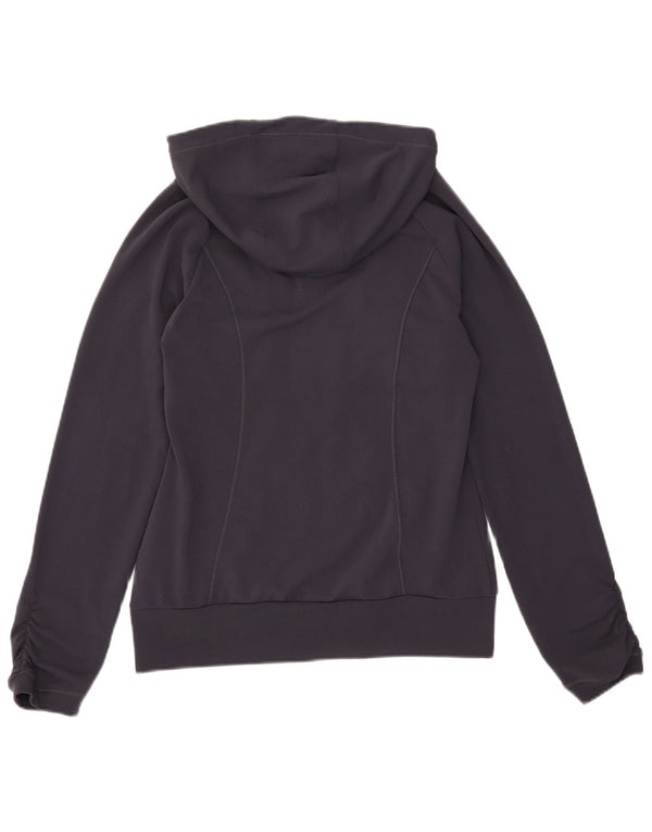 Adidas Pull à capuche zippé graphique pour femme UK 12 Bleu marine moyen Polyester