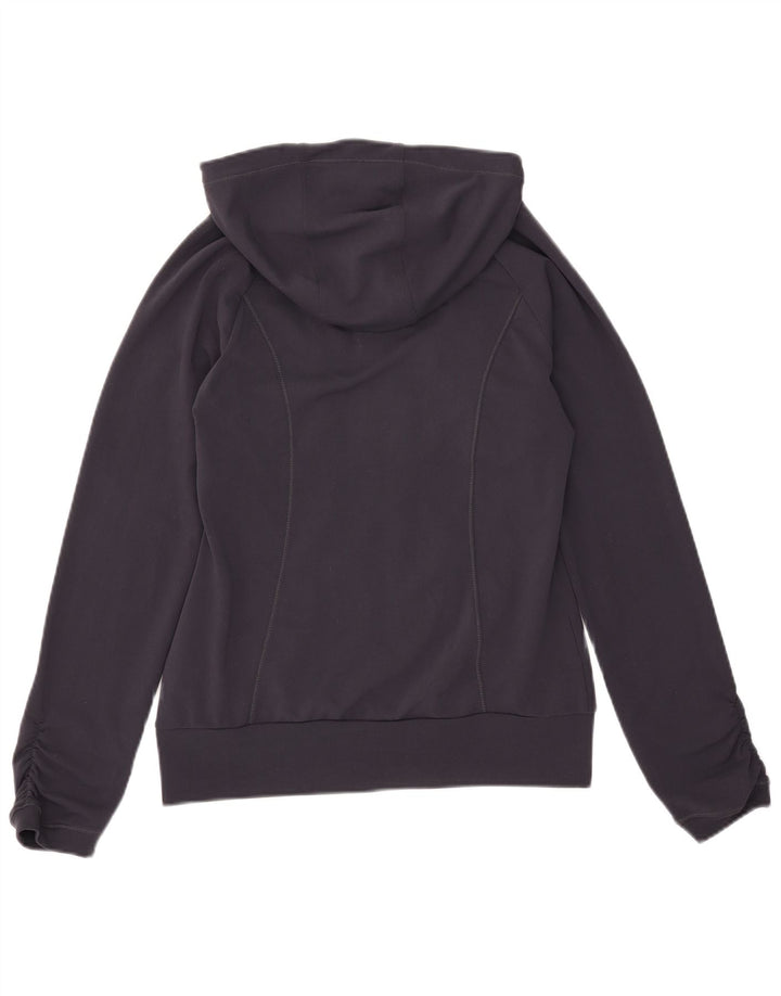 Adidas Pull à capuche zippé graphique pour femme UK 12 Bleu marine moyen Polyester