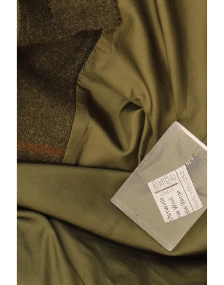 Resi Hammerer Veste Blazer 2 Boutons Femme IT 44 Laine à Carreaux Kaki Moyen