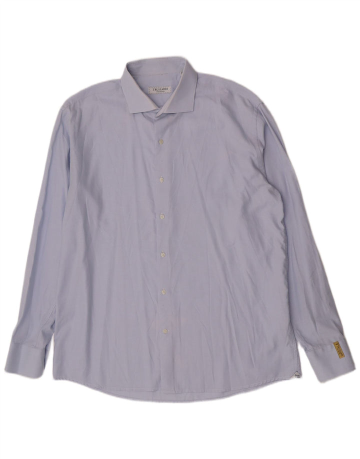 Trussardi Chemise Homme Taille 45 18 2XL Bleu