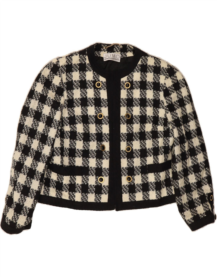 VINTAGE Womens Open Bolero Jacket IT 40 Small Black Check Wool Vintage Vintage and Second-Hand Vintage from Messina Hembry 