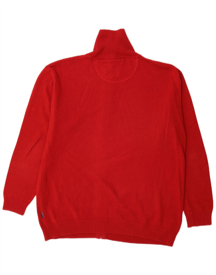 Basefield Pull Cardigan Homme 2XL Rouge Coton