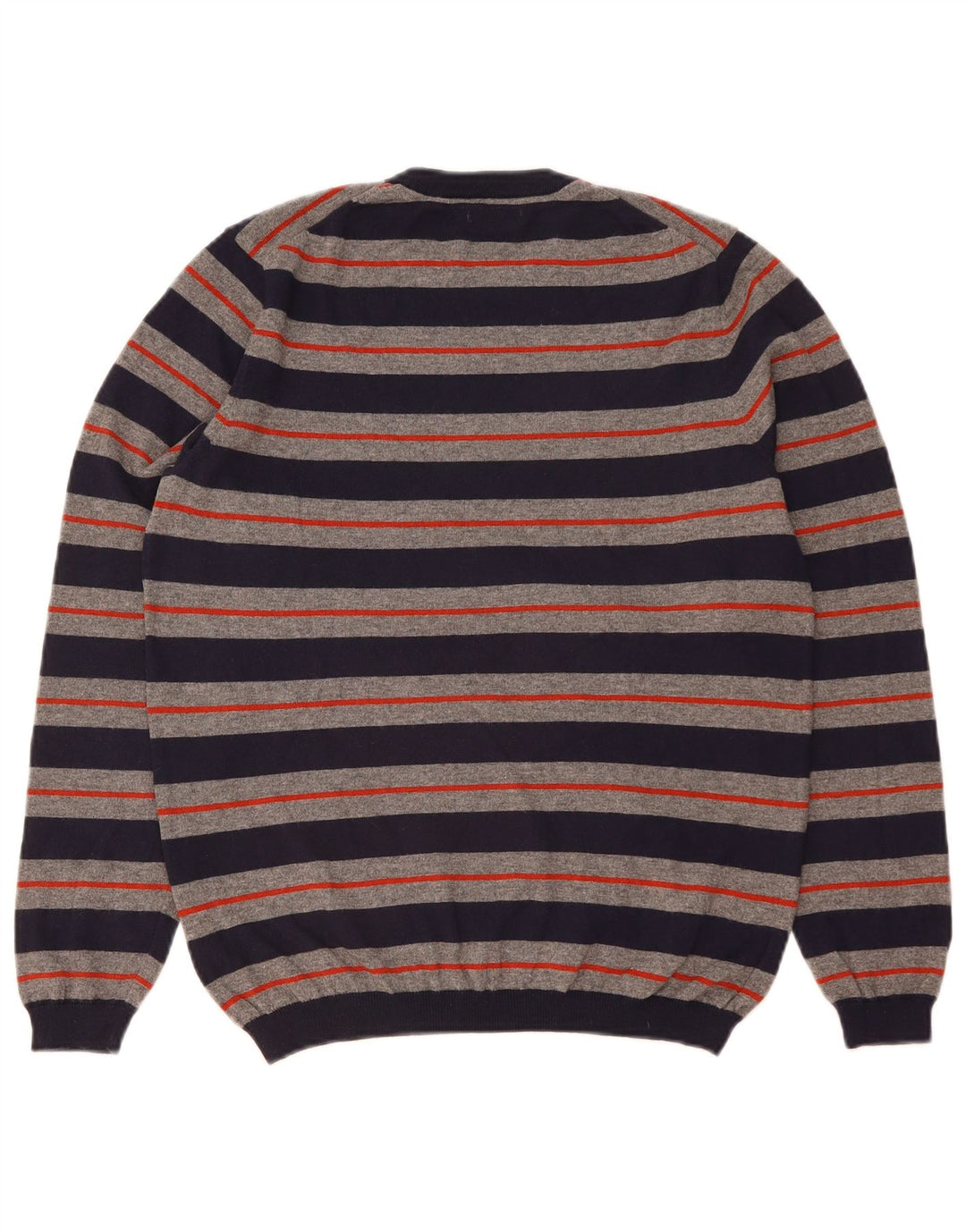 Sun68 Pull col rond pour homme en laine rayée bleu marine