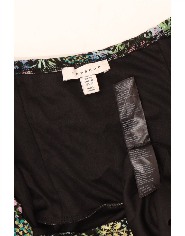 Topshop Robe à épaules dénudées pour femme UK 44 Grand motif floral multicolore
