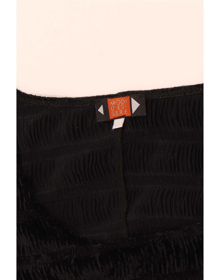 vintage Femme Blouse Top UK 10 Petit Noir