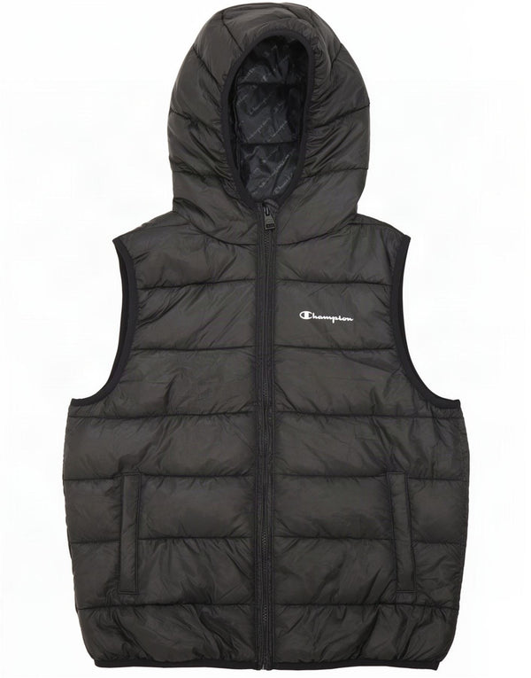 Champion Gilet rembourré à capuche pour garçon 13-14 ans XL Noir Polyester