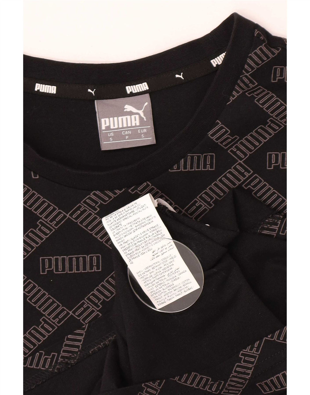 Puma T-shirt graphique pour homme, petit, noir, coton