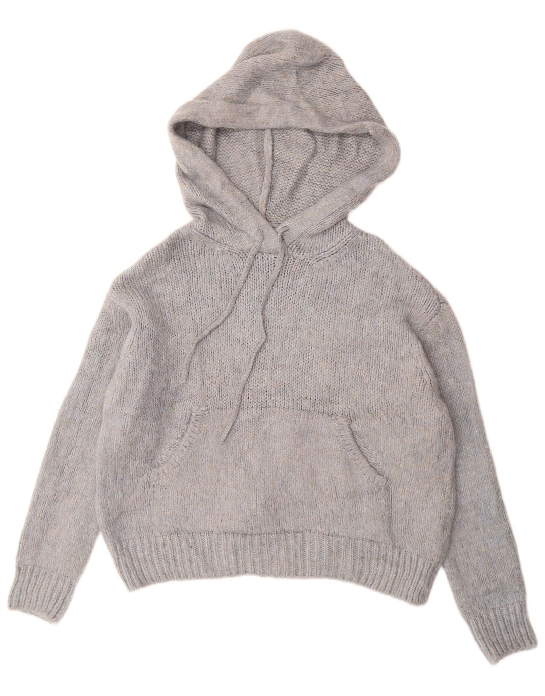 ZARA Femme Pull à capuche surdimensionné UK 10 Petit Bleu Moucheté