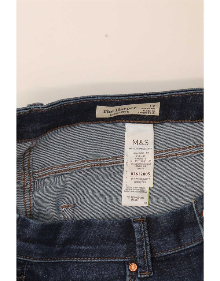 Marks & Spencer Jean droit The Harper pour femme UK 12 Medium W30 L27 Bleu