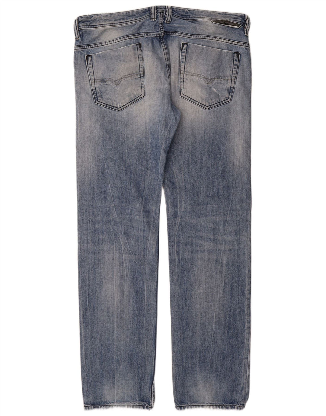 Diesel Jean droit vieilli W36 L34 en coton bleu pour homme