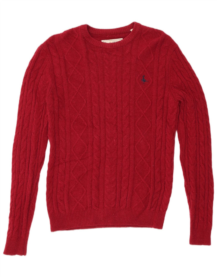 JACK WILLS Pull à col rond pour homme en laine rouge