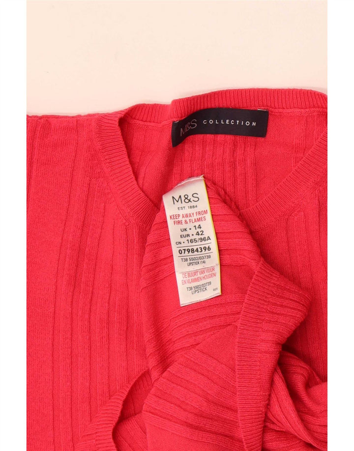 Marks & Spencer Pull court à col rond pour femme Rose moyen UK 14
