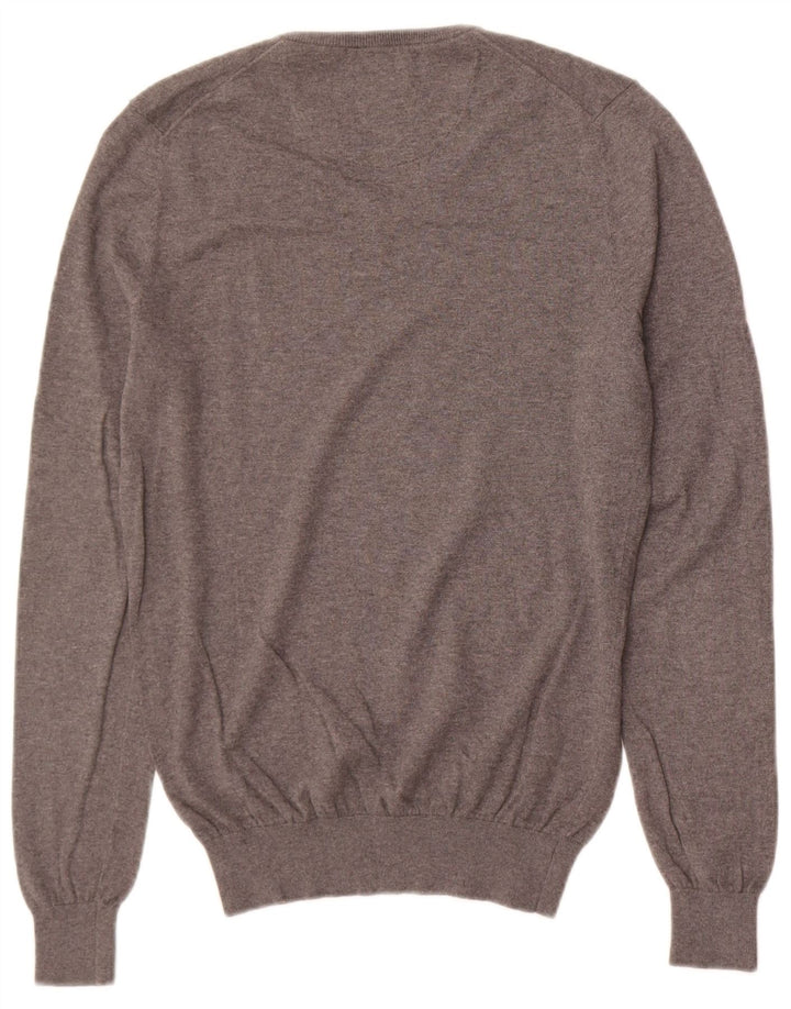 Massimo Dutti Pull col V pour homme Petit gris Coton