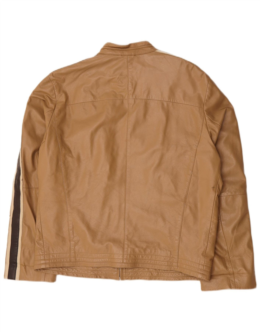 veste en cuir homme vintage IT 54 XL Cuir colorblock beige