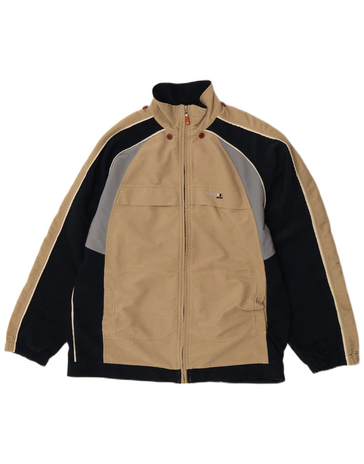Brugi Veste en velours côtelé pour homme UK 40 Large Beige Colourblock Polyester