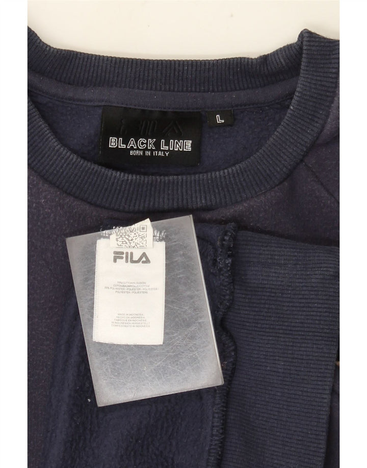 Fila Homme Sweatshirt Jumper Large Bleu Marine Coton