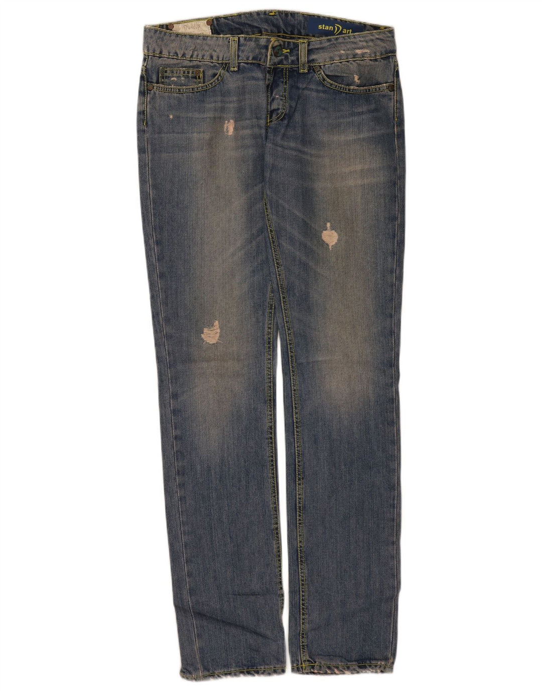 Dondup Jean droit vieilli femme W30 L34 coton bleu