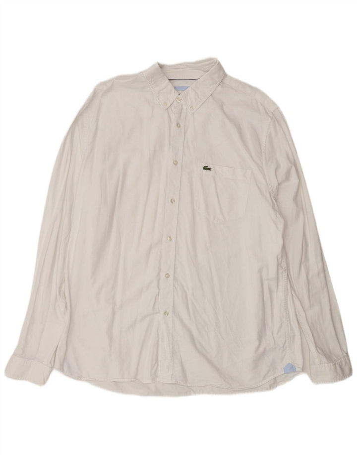 Lacoste Chemise Regular Fit Homme Taille 44 XL Coton Blanc