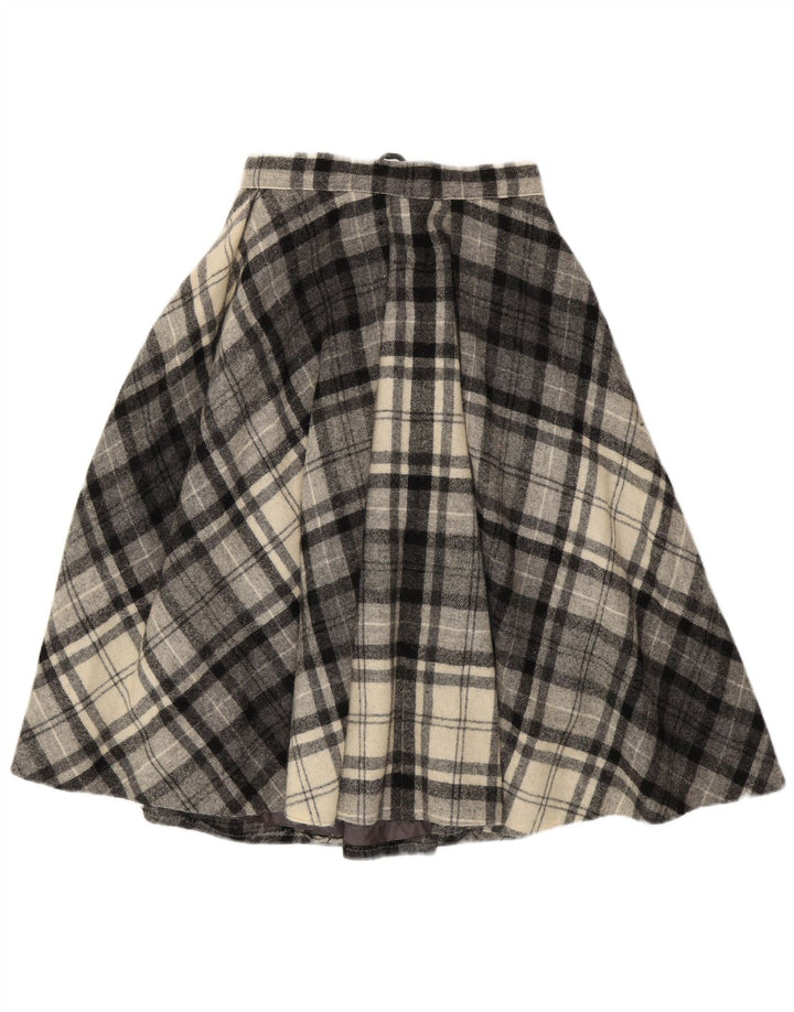 jupe évasée femme vintage EU 40 Medium W28 Gris Check