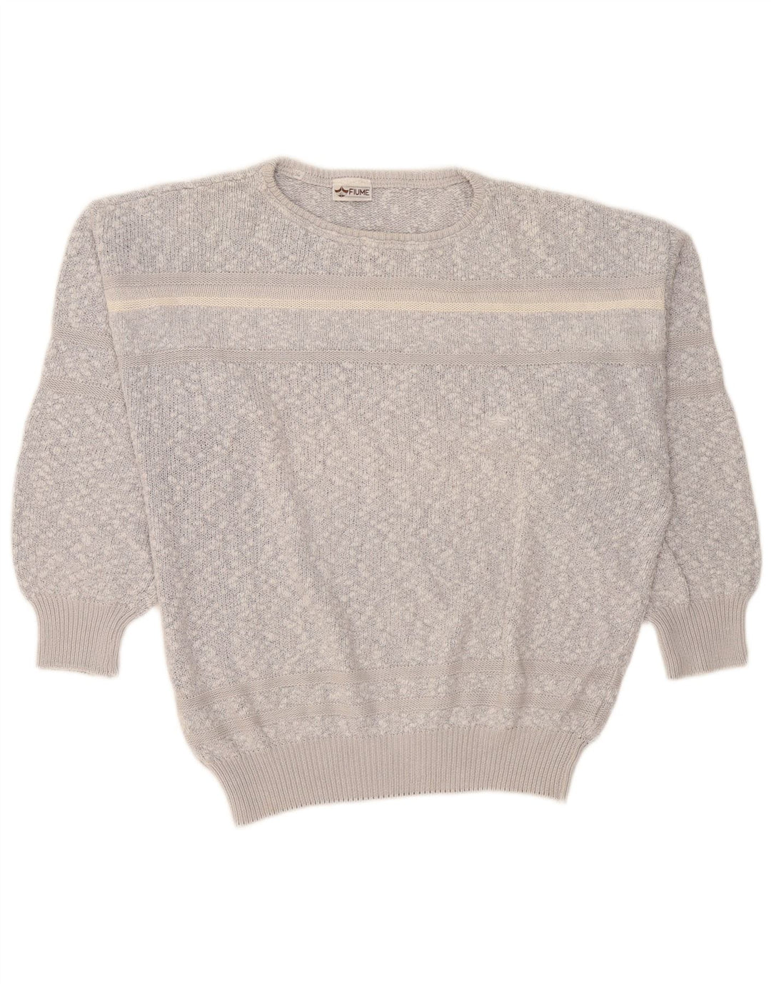 Fiume Pull ample à col rond pour homme IT 50 Gris moyen moucheté