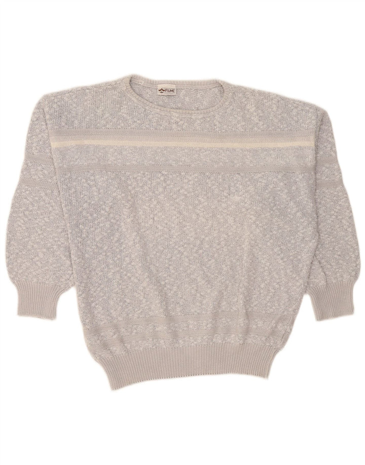 Fiume Pull ample à col rond pour homme IT 50 Gris moyen moucheté
