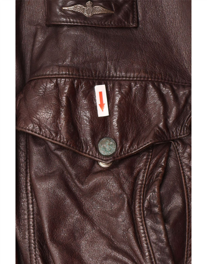 veste en cuir homme vintage UK 40 Grand cuir brun