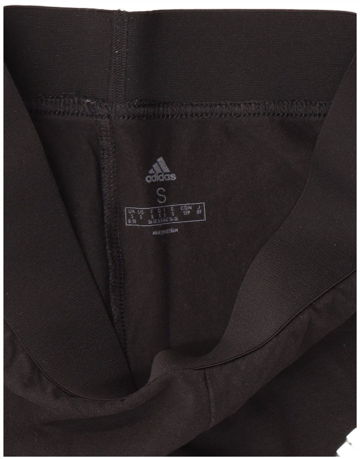 ADIDAS Leggings Femme UK 8/10 Petit Noir