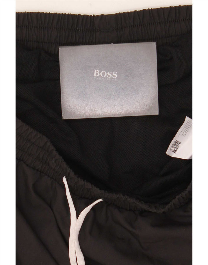 Hugo Boss Short de bain graphique pour hommes, grand, noir, polyester