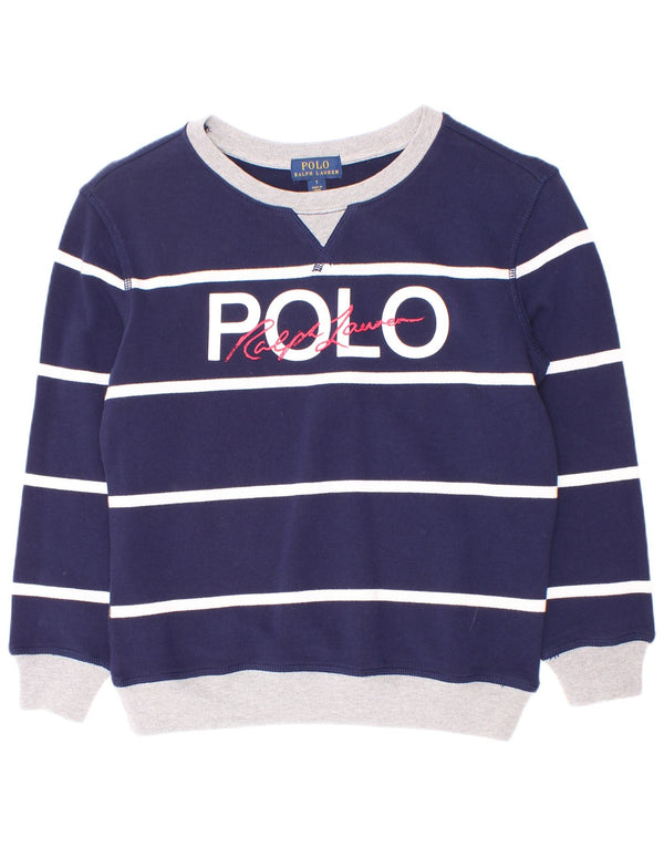 Polo Ralph Lauren Sweat-shirt pour garçon 6-7 ans Bleu marine rayé