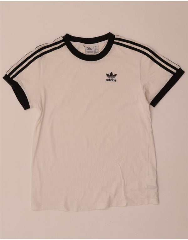Adidas T-Shirt Femme Top UK 4 XS Blanc Coton