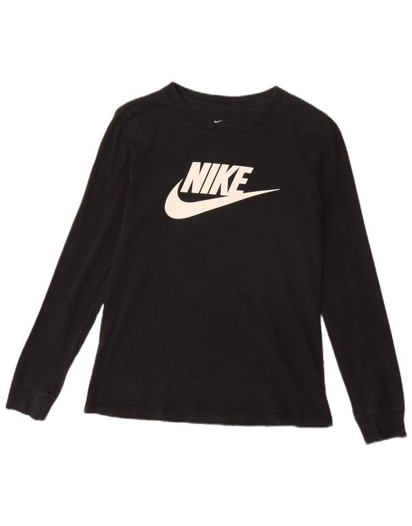 NIKE Haut graphique à manches longues pour femme UK 10 Small Noir