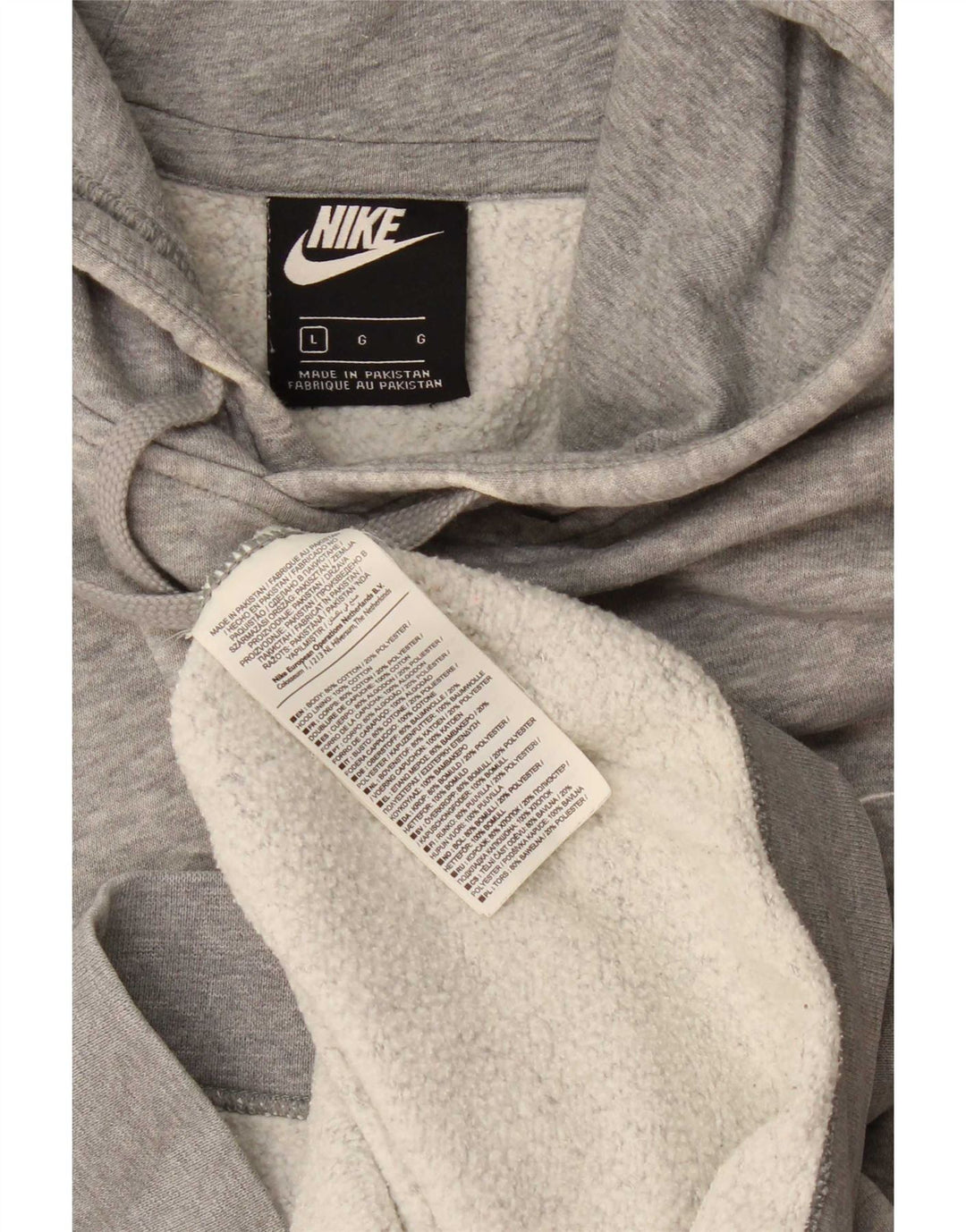 Nike Pull à capuche pour homme en coton moucheté Gris Taille L