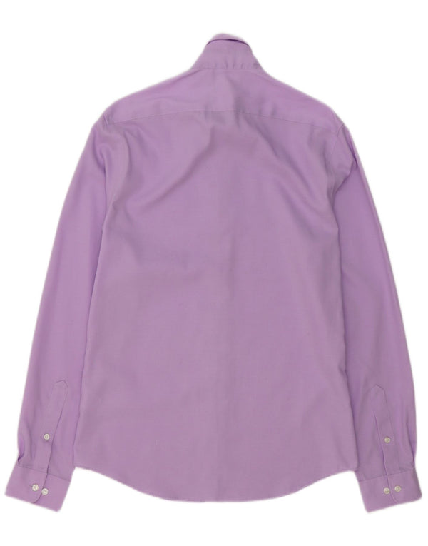 Tommy Hilfiger Mens Slim Fit Shirt Size 15 Medium Purple Cotton