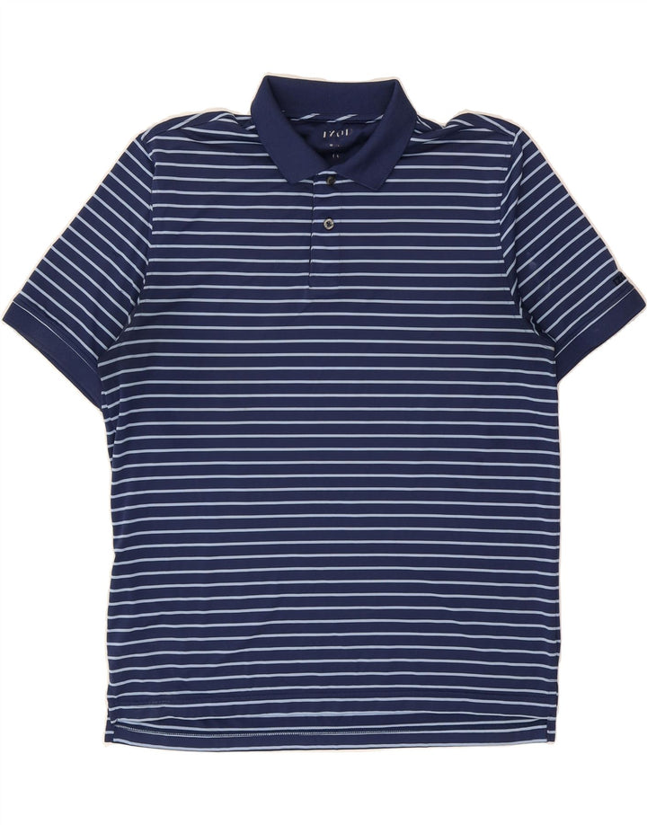 IZOD Mens Polo Shirt Large Navy Blue Pinstripe Vintage Izod and Second-Hand Izod from Messina Hembry 