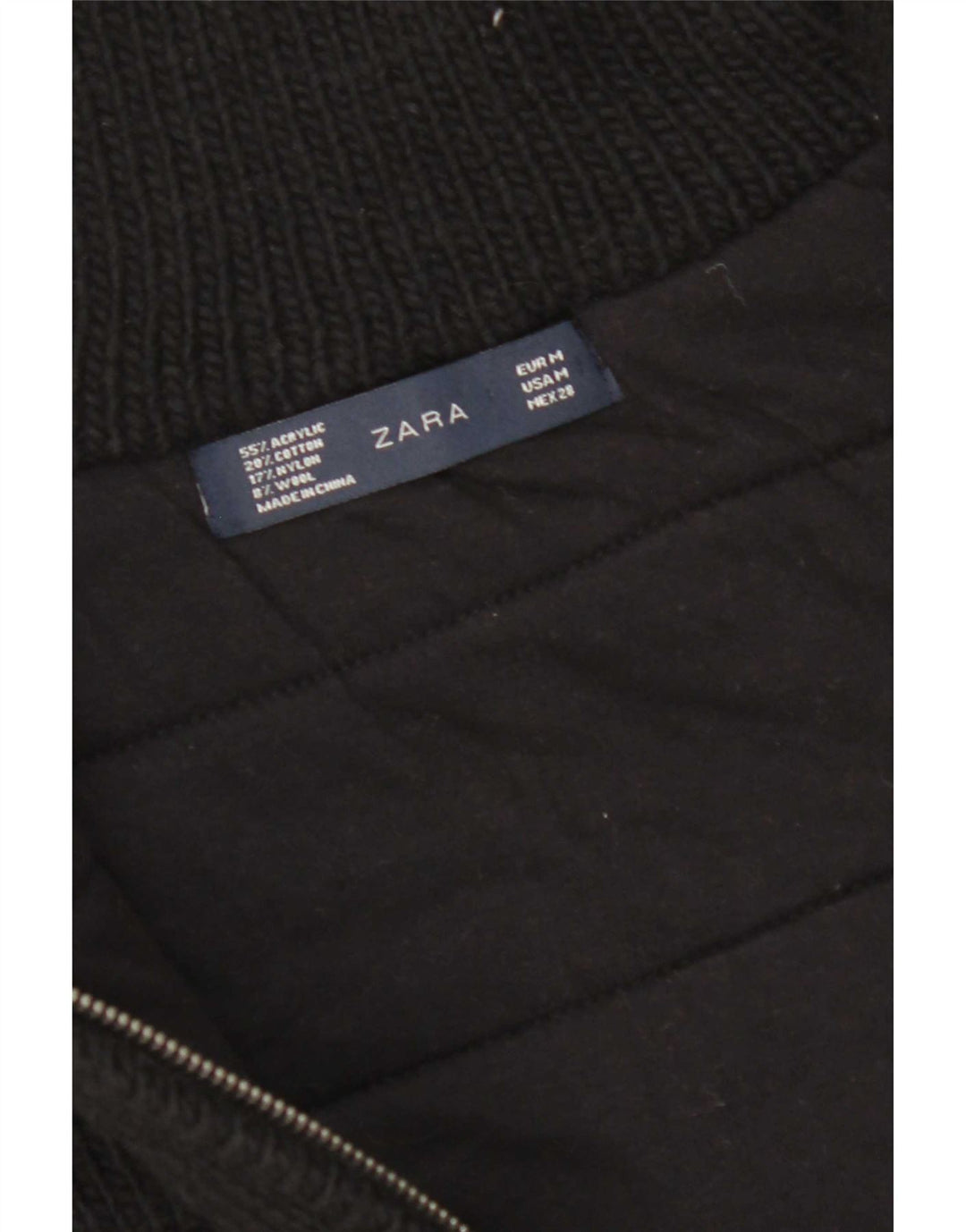 Zara Femme Gilet En Tricot UK 14 Acrylique Noir Moyen
