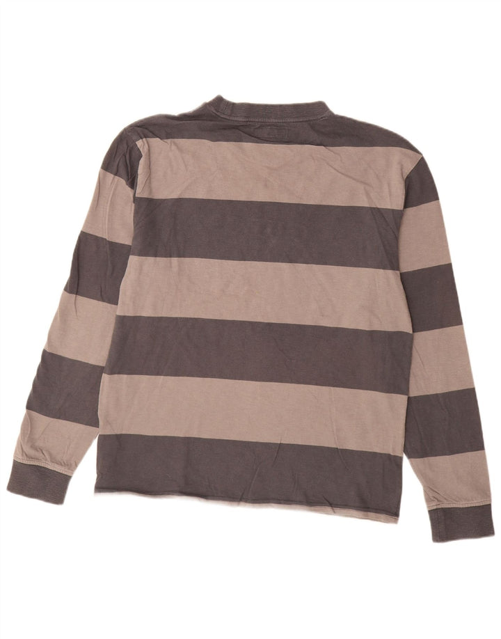 Guess Haut graphique à manches longues pour homme en coton rayé gris moyen
