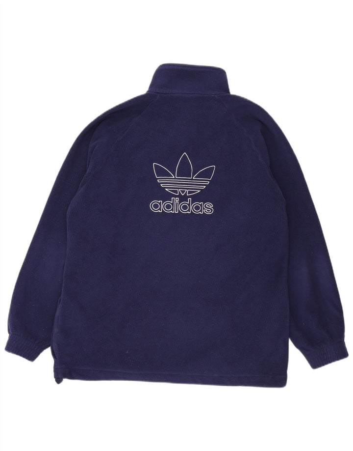 Adidas Pull polaire graphique à col zippé pour homme, grand, bleu marine, polyester