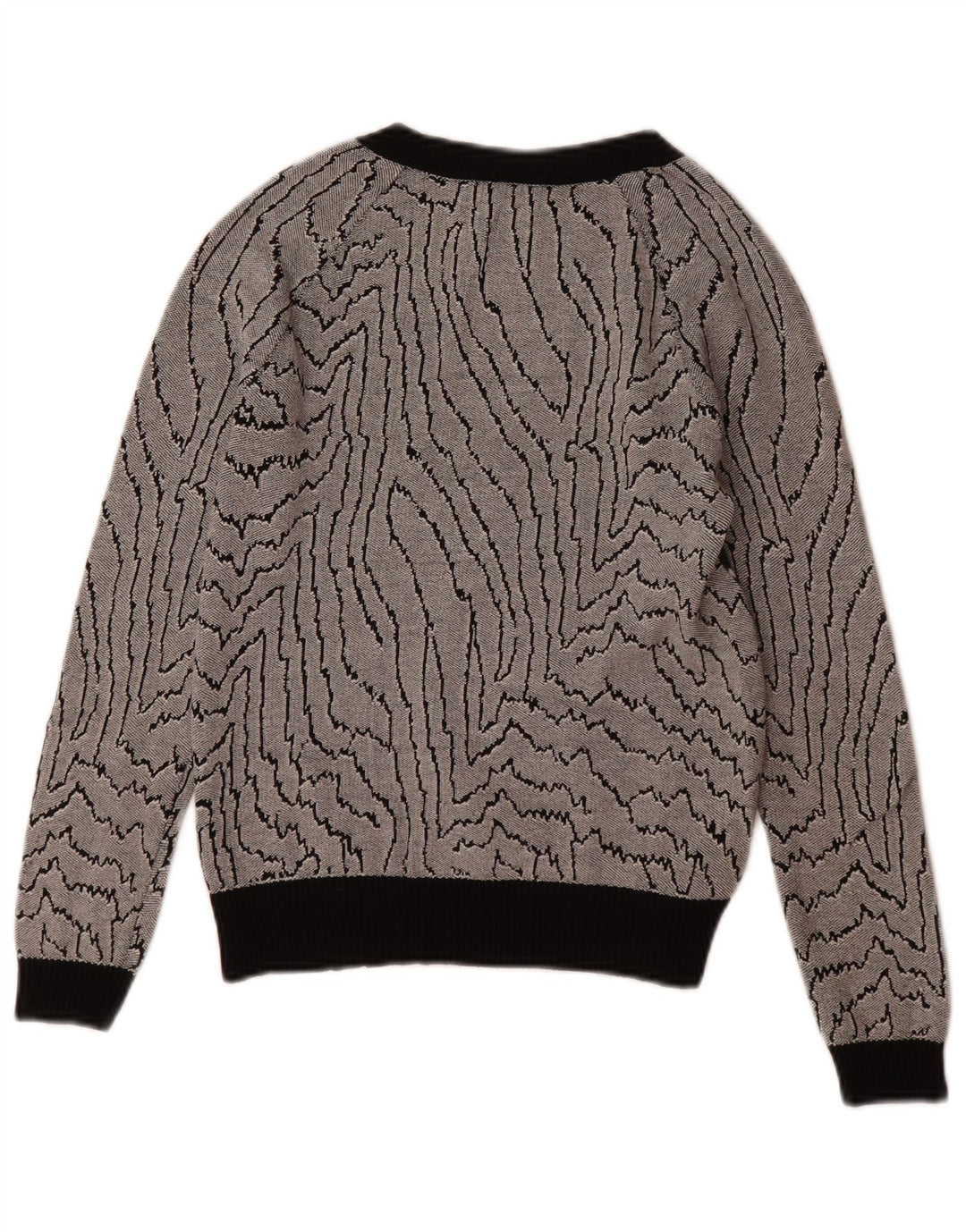 Reiss Sweat-shirt à motif abstrait pour femme UK 6 XS Noir Viscose