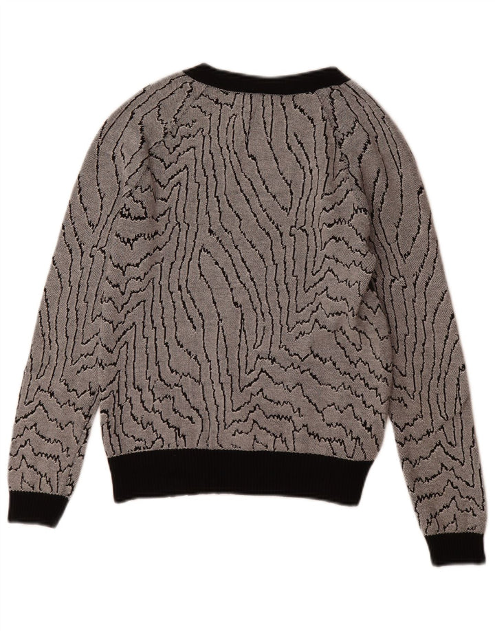 Reiss Sweat-shirt à motif abstrait pour femme UK 6 XS Noir Viscose
