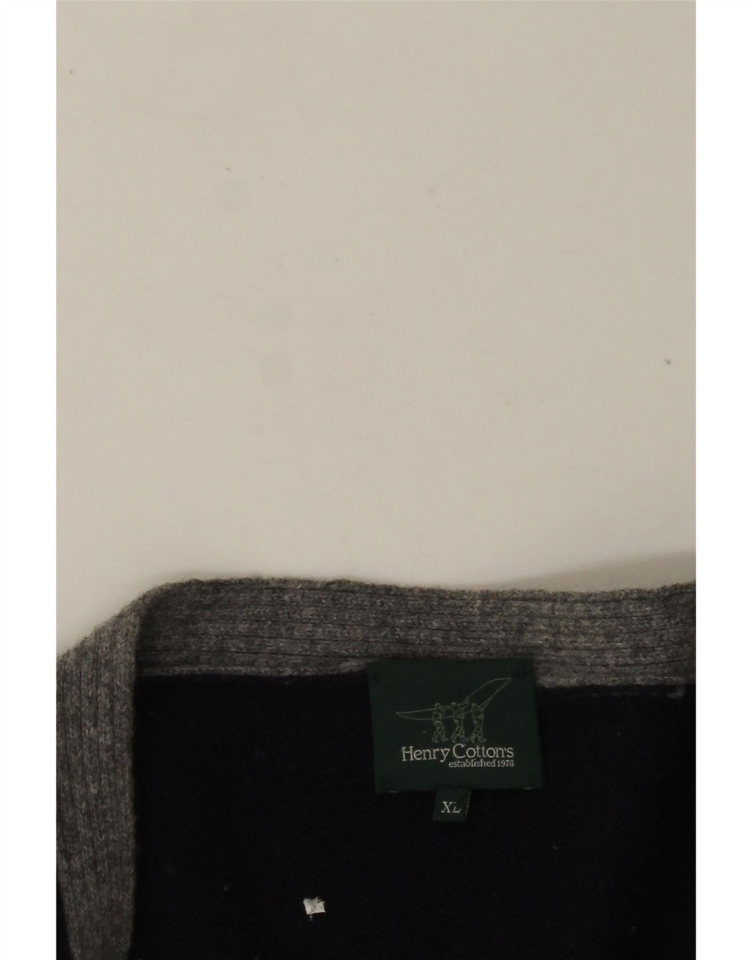 HENRY COTTONS Pull Cardigan Homme XL Bleu Marine Colourblock