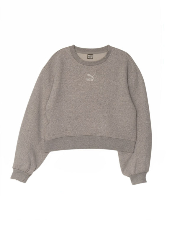 Puma Sweat-shirt court graphique pour femme UK 10 Petit Gris Sports