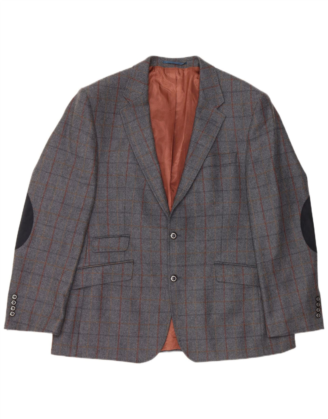 Woolrich Veste blazer à 2 boutons pour homme UK 48 4XL Gris à carreaux en laine