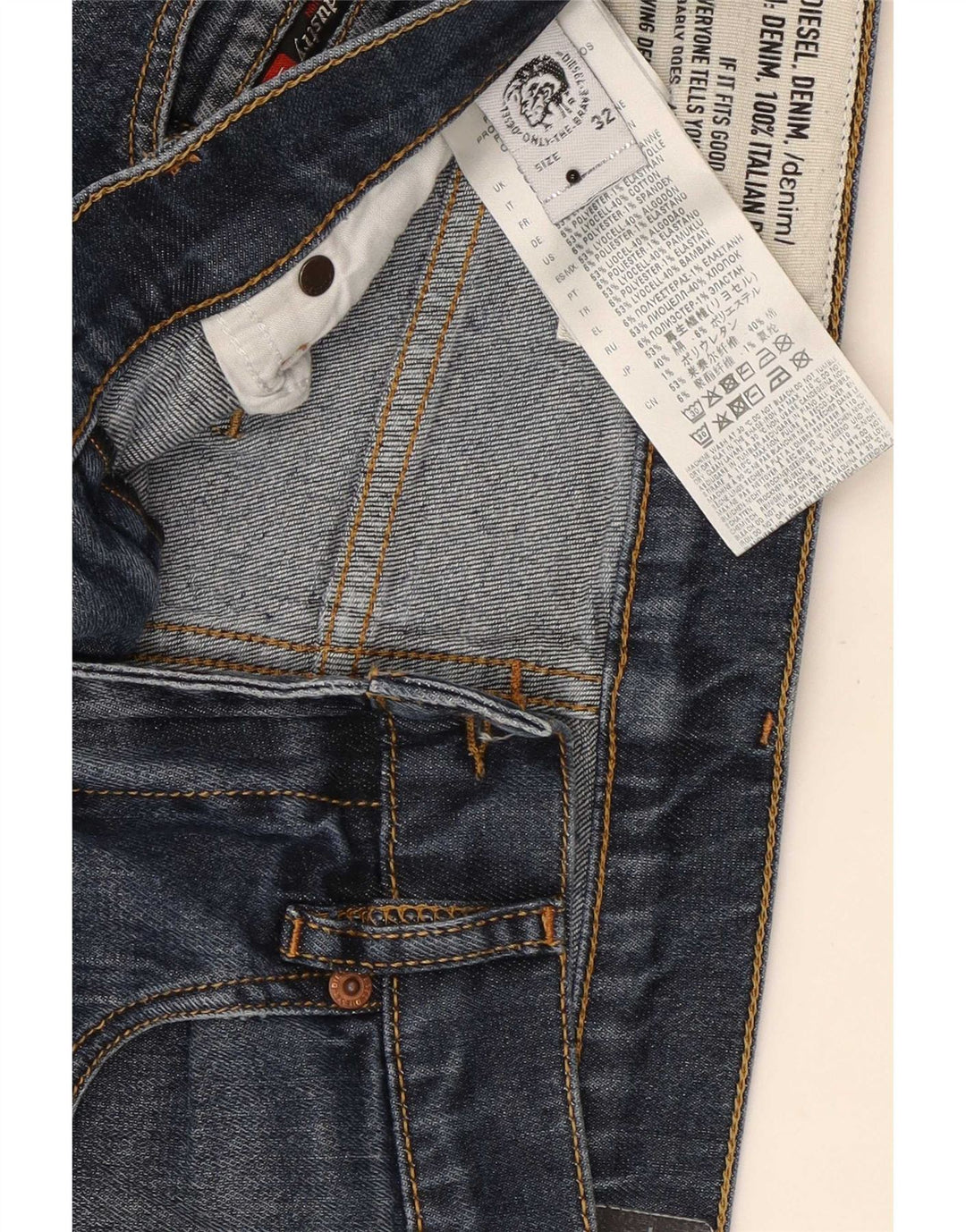 Jean Slim Homme Diesel W32 L30 Lyocell Bleu Marine
