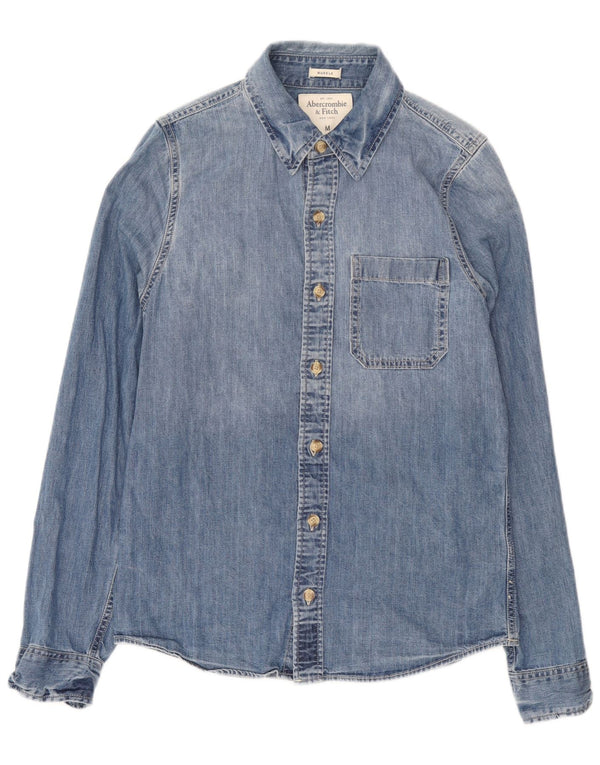 Abercrombie & Fitch Chemise en jean Muscle Homme Bleu Moyen Coton