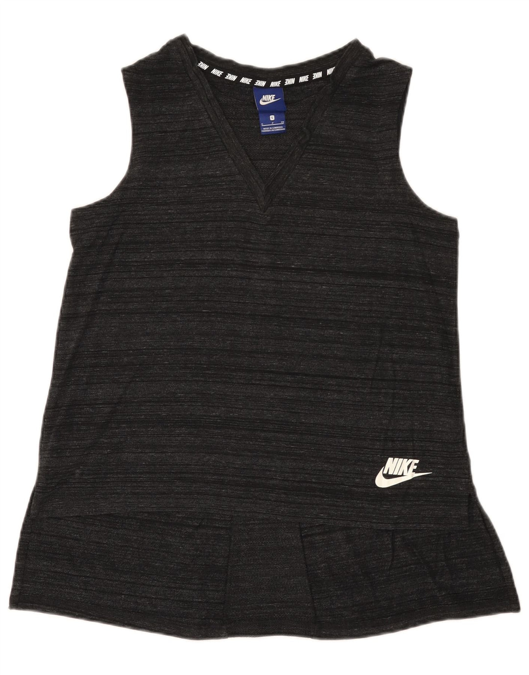 Nike Débardeur Femme UK 10 Petit Gris Moucheté