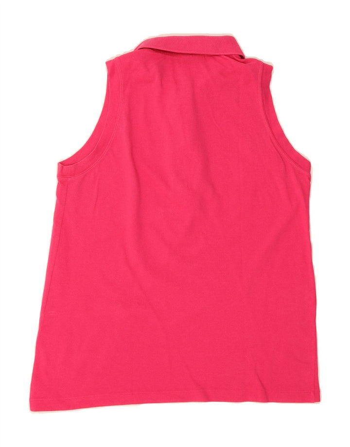 LACOSTE Womens Sleeveless Polo Shirt Size 40 Medium Pink Cotton Vintage Lacoste and Second-Hand Lacoste from Messina Hembry 