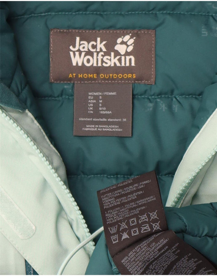 Jack Wolfskin Veste matelassée surdimensionnée à capuche pour femme UK 8/10 Small Vert