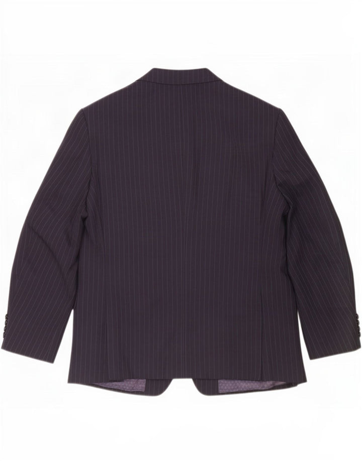 Marks & Spencer Veste blazer à 2 boutons pour homme UK 42 Large Bleu marine à fines rayures