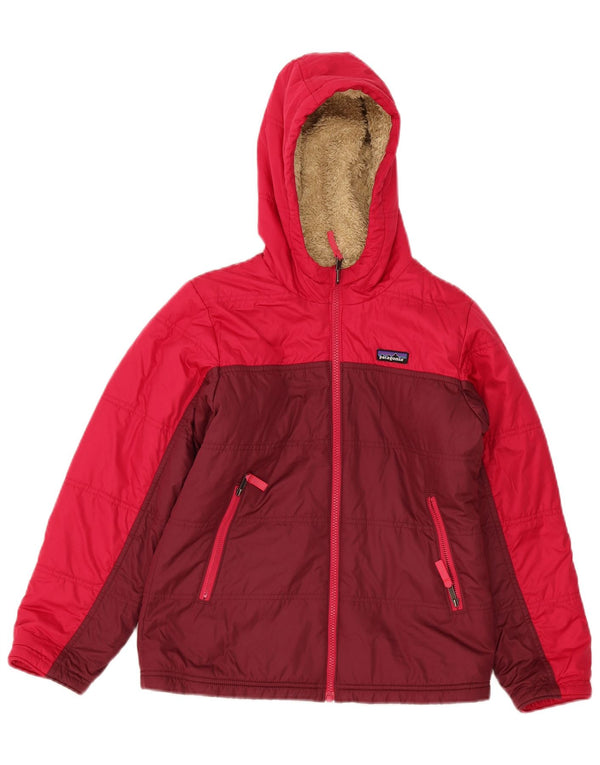 Patagonia Veste rembourrée à capuche pour fille 11-12 ans Large Rouge Colorblock